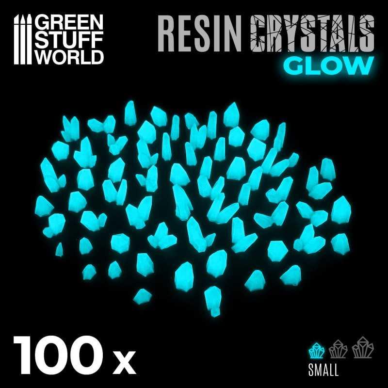 Resin Crystals - Small AQUA TURQUOISE GLOW x100 - ZZGames.dk