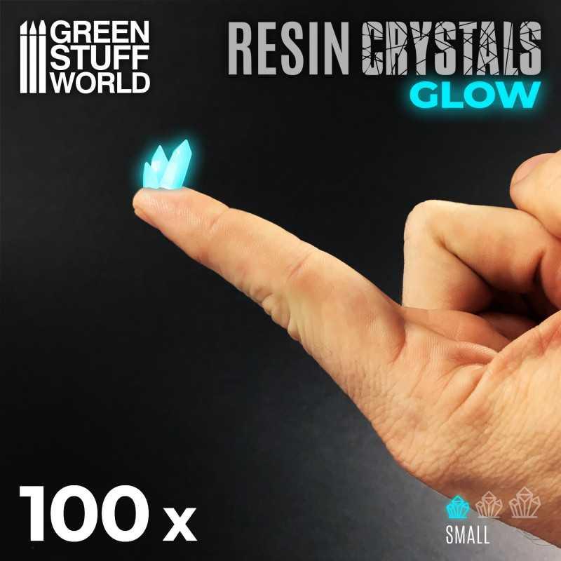 Resin Crystals - Small AQUA TURQUOISE GLOW x100 - ZZGames.dk