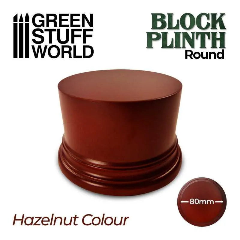 Round Block Plinth 8cm - Hazelnut - ZZGames.dk