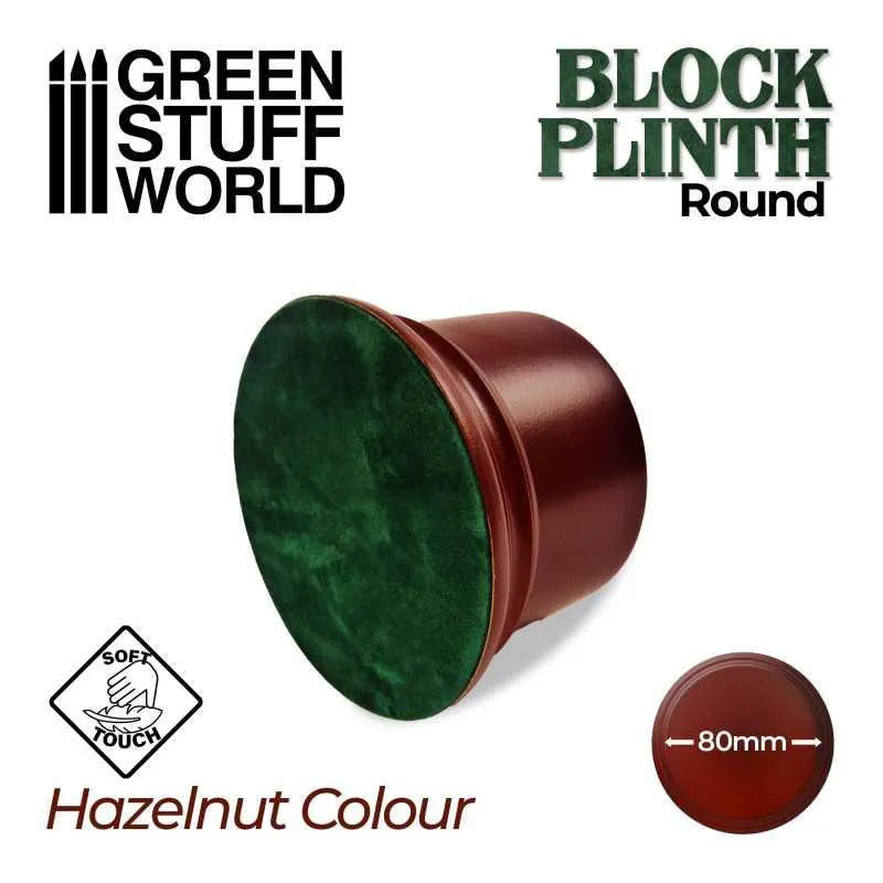 Round Block Plinth 8cm - Hazelnut - ZZGames.dk