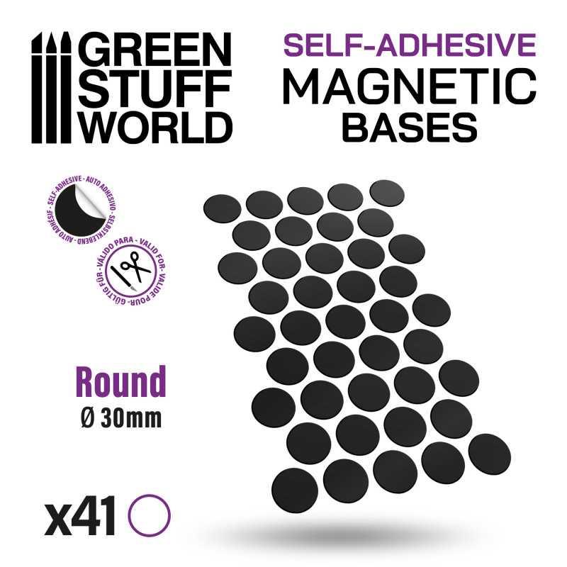 Round Magnetic Sheet SELF-ADHESIVE - 30mm - ZZGames.dk