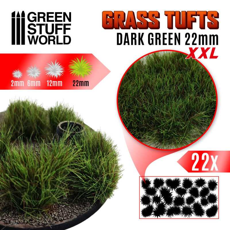 Grass Tufts XXL 22mm - Dark Green x22