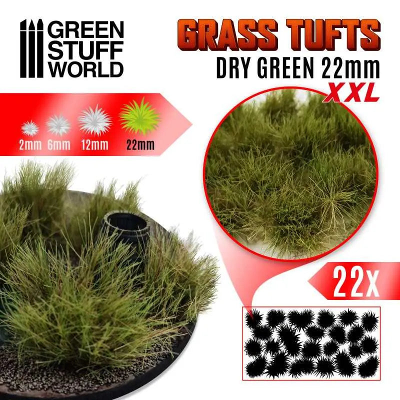 Grass Tufts XXL 22mm - Dry Green x22