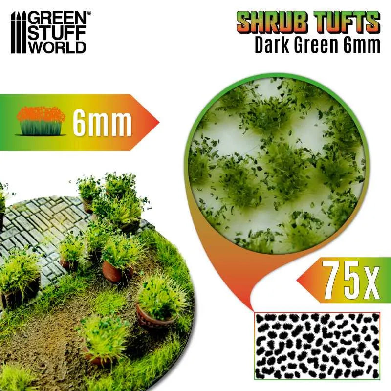 Shrubs TUFTs 6mm - DARK GREEN x75