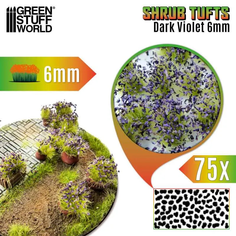 Shrubs TUFTs 6mm - DARK VIOLET x75