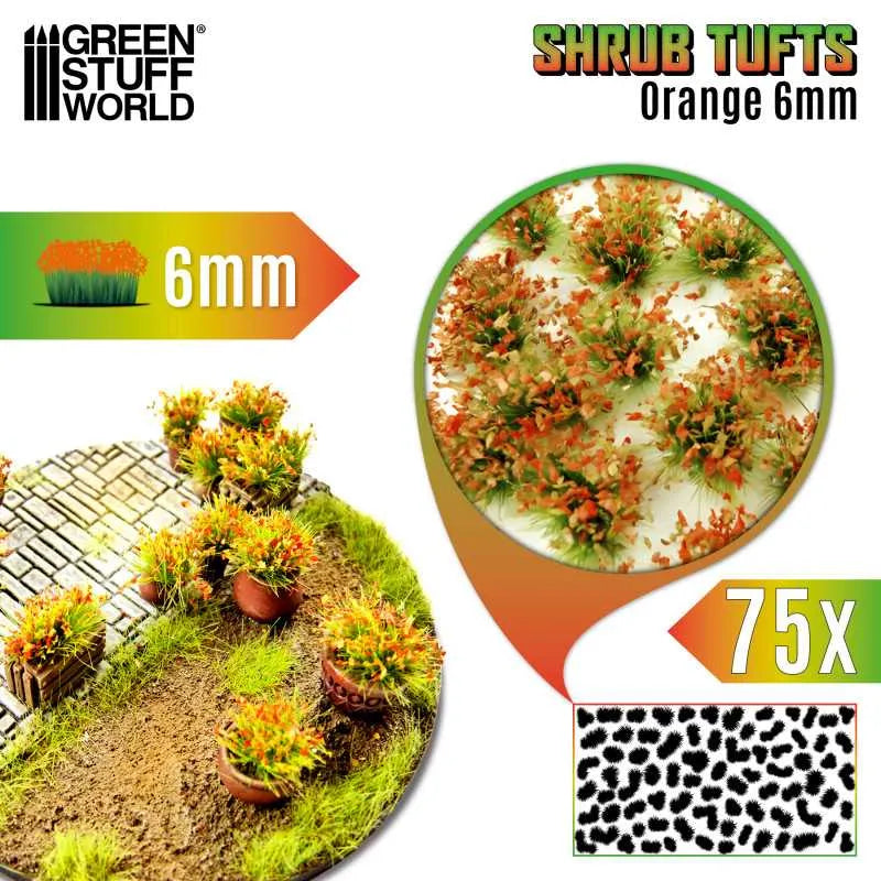 Shrubs TUFTs 6mm - ORANGE x75