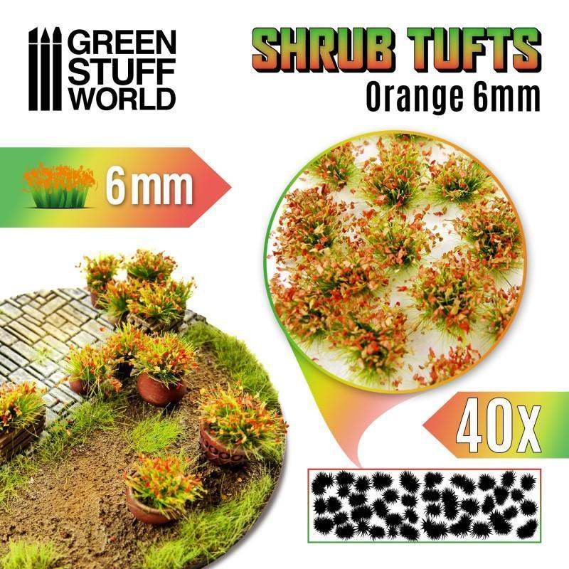 Shrubs TUFTs 6mm - ORANGE x40 - ZZGames.dk