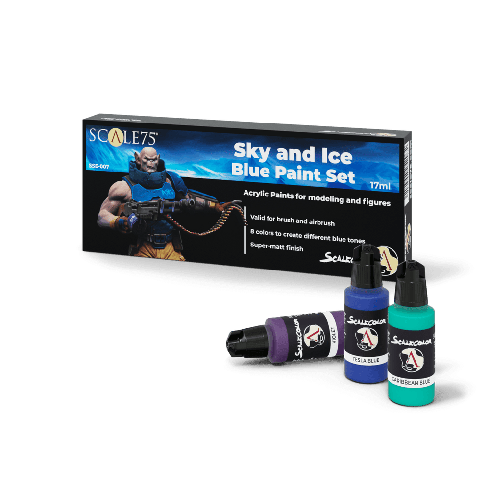 Sky And Ice Blue Paint Set (8x17ml) - ZZGames.dk