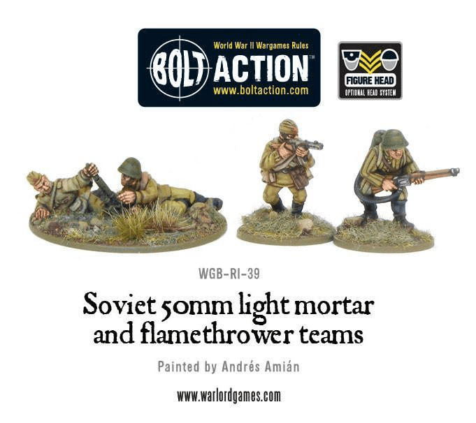 Soviet Army 50mm light mortar and Flamethrower teams - ZZGames.dk