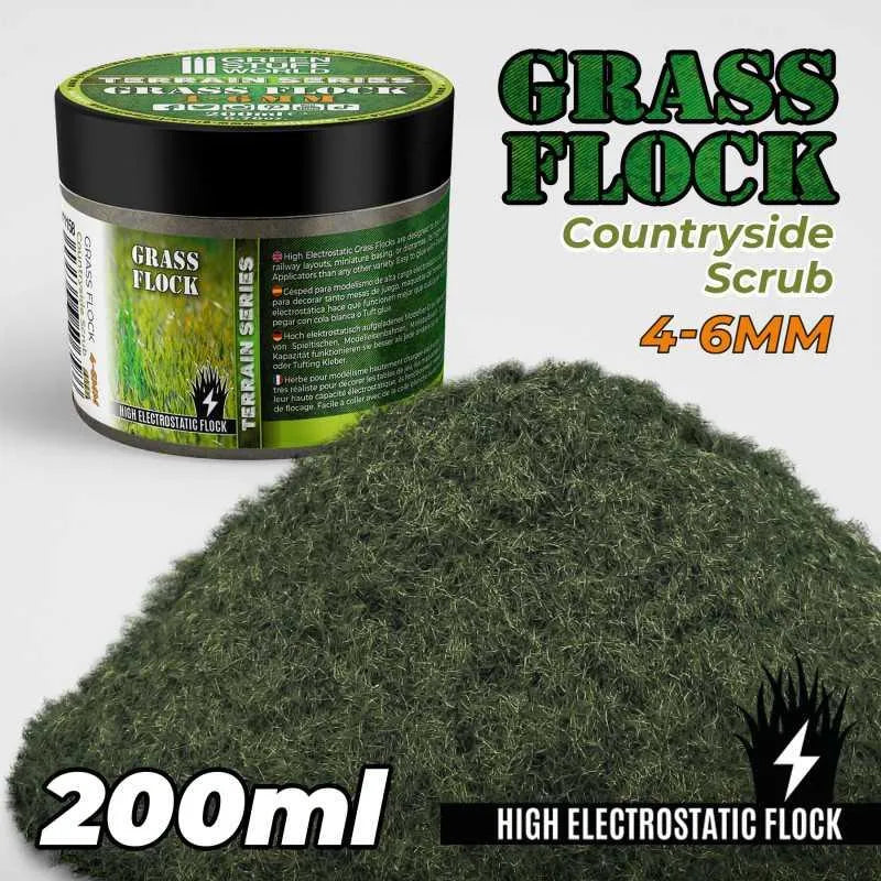 Static Grass Flock 4-6mm - COUNTRYSIDE SCRUB - 200 ml - ZZGames.dk