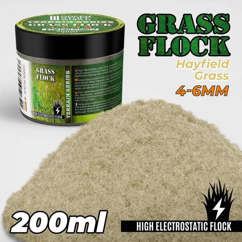 Static Grass Flock 4-6mm - HAYFIELD GRASS - 200 ml - ZZGames.dk