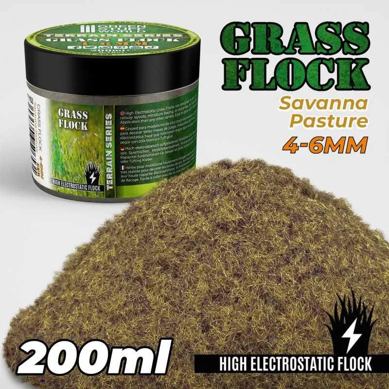 Static Grass Flock 4-6mm - SAVANNA PASTURE - 200 ml - ZZGames.dk