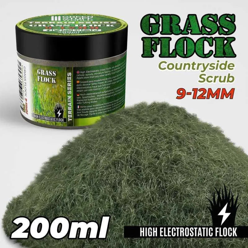 Static Grass Flock 9-12mm - COUNTRYSIDE SCRUB - 200 ml - ZZGames.dk