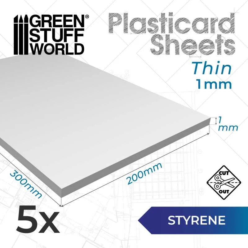 Styrene sheets - 1 mm Pack x5