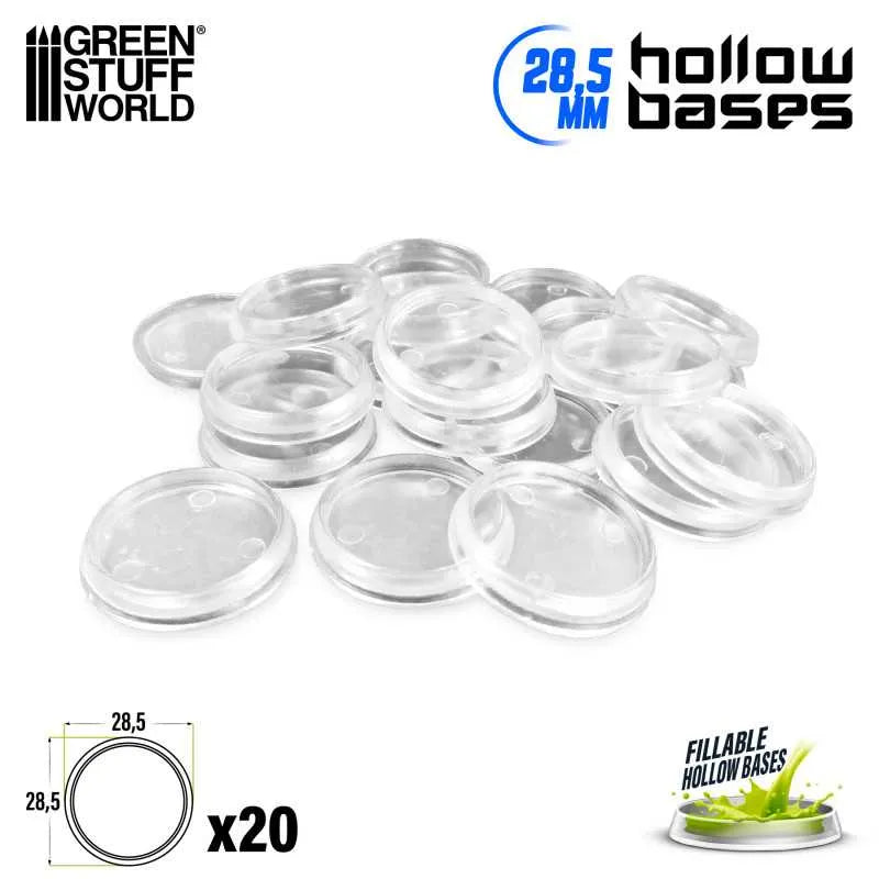 Hollow Plastic Bases - Transparent Round 28,5mm x20