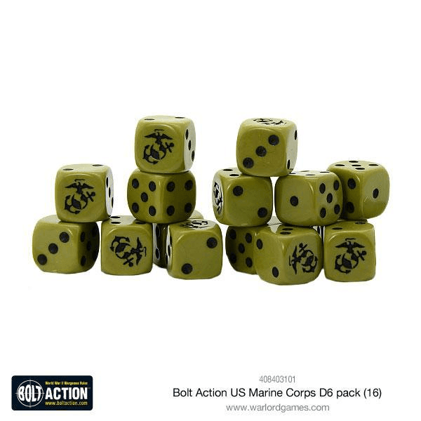 US Marine Corps D6 Dice (16) - ZZGames.dk