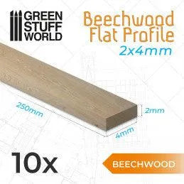 Beechwood flat profile - 4x250mm - ZZGames.dk