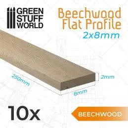 Beechwood flat profile - 8x250mm - ZZGames.dk