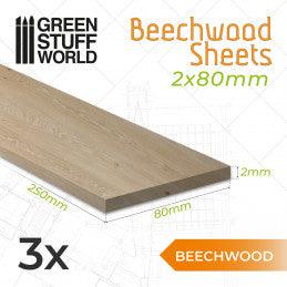 Beechwood sheet 2x80x250mm - ZZGames.dk